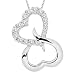 10k White Gold Open Heart Pendant Necklace (1/5 cttw, H-I Color, I1-I2 Clarity), 18"