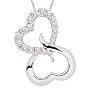 10k White Gold Open Heart Pendant (1/5 cttw, H-I Color, I1-I2 Clarity), 18"