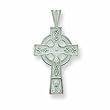 14k White Gold Celtic Cross Pendant