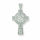 14k White Gold Celtic Cross Pendant