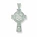 14k White Gold Celtic Cross Pendant