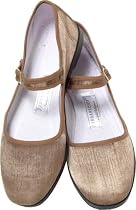 Bronze Solid Silk Mary Jane Chinese Shoes