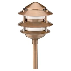 Intermatic CL191K Malibu Outdoor One-Light Three-Tier Light with 11-Watt Wedge Base Bulb, Antique Copper Cast Metal