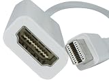 High quality Mini Male DisplayPort to Female HDMI Adapter cable for apple MacBook iMac, Mac Mini, Mac Pro, MacBook Air, MacBook Pro 13 inch, MacBook Pro 15 inch, MacBook Pro 17 inch Short Cable,UL20276 32# OD:4.8mm,White 0.15M
