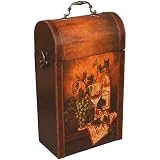Wooden Hand Made Calico Art Wine Gift Box, Holds Two Bottles by Wine Accessories