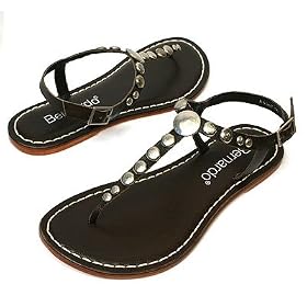 Bernardo Mojo Lux Calf T-strap Thongs Flats Sandals Shoes - Chocolate