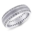 14K White Gold Men's Eternity Diamond Band Ring