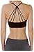 Humble Chic Women's Criss Cross Seamless Sports Bra - Black - Padded Strappy Bralette, Black