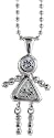 Sterling Silver Birthstone Baby Brat Girl Pendant for " April "
