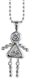 Sterling Silver Birthstone Baby Brat Girl Pendant for