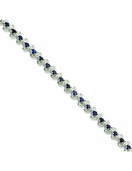 Genuine .925 Sterling Silver Sapphire Bracelet . 100% Satisfaction Guaranteed.