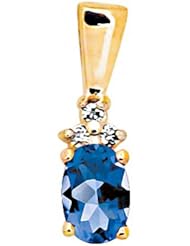 Ceylon Sapphire Diamond 9ct Solid Yellow Gold Pendant 61214/CS
