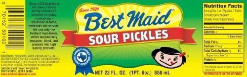 Best Maid Sour Pickles 22 Oz Jar (Pack of 4)