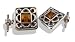 Solid Silver Amber Celtic Men's Cufflinks