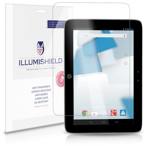 iLLumiShield - HP Slate 10 HD Screen Protector Japanese Ultra Clear HD Film with Anti-Bubble and Anti-Fingerprint - High Quality (Invisible) LCD Shield - Lifetime Replacement Warranty - [2-Pack]