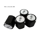 AGT Aluminum Black Valve Caps Tire Cap Stem for Lincoln Wheels (Pack of 4) by AGT