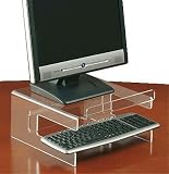 Compucessory TFT Monitor Stand for 19in with Keyboard Storage Acrylic Clear Ref 30851
