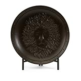 20 Carolyn Kinder Safari Brown Lion Ceramic Charger with Black Iron Stand