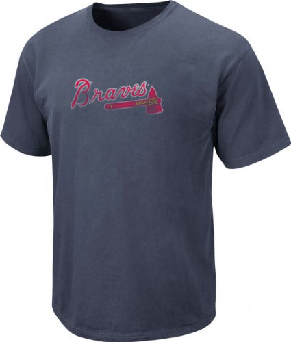 MLB Atlanta Braves Adult Short Sleeve Pigment Dye Tee (Road Gray, X-Large)