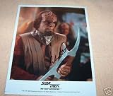 MICHAEL DORN WORF AUTOGRAPHED PHOTO STAR TREK: TNG HOLDING WEAPON