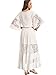 Milumia Women's Bohemian V Neck Lace Splicing Maxi Dress