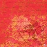 Calambour - Papier de scrap : texte ambiance rouge - rouge - 30,5x30,5cm