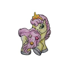 Filly Princess Countess Melody 6,1 cm * 8,1 cm B�GELBILD AUFN�HER APPLIKATION rosa gelb pink Krone Tier Tiere Pferd Pferde Einhorn Fairy PATCH