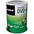 Sony 100DPR47SP 16x DVD+R 4.7GB Recordable DVD Media - 100 Pack Spindle