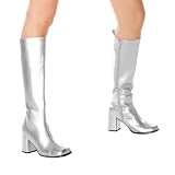 Silver Gogo Costume Boots Adult