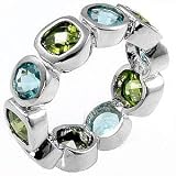 Image of Blue Topaz Peridot Stack Ring