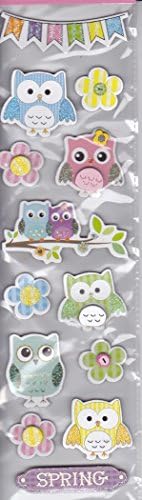 Spring Owl Chipboard Stikers