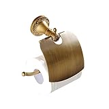 Tophome トイレットペーパーホルダー 紙巻器　ペーパーホルダー　壁 取付け 豪華　アンティーク風　重厚感のある ヨーロッパ調 おしゃれ　 バスアクセサリー ブロンズ色　真鍮製