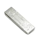 新宿銀の蔵 シルバー925製 草花模様マネークリップ 【紙幣クリップ/メンズアクセサリー/紳士用】