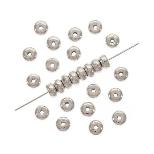 Silver Plated Thick Heishe Spacers Beads 4.5mm X 2.5mm (144)