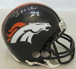 Correll Buckhalter Autographed/Hand Signed Denver Broncos Mini Helmet
