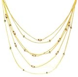 Rush by Denis and Charles Goldtone Chain Layering Necklace With Pearls And Crystals