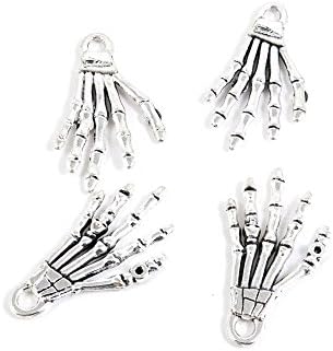 5 pcs Jewelry Making Charms Antique Ancient Silver Tone Findings Jewellery Charme Bulk Wholesale Supplies Supply M0US4 Skull Hands