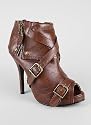 Zipper Cuff Peep Toe Bootie