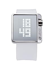 AMPM24 White LED Digital Women Mens Mirror Date Year Jelly Silicone Sport Wrist Watch LED068