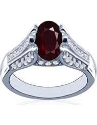 Platinum Oval Cut Ruby Ring With Sidestones (GIA Certificate)