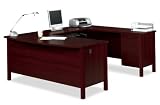 Manchester U-Computer Work Station in Mahogany Finish By Bestar Furniture