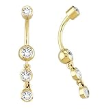 14 karat yellow gold belly button ring