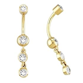 14 karat yellow gold belly button ring by 