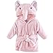 Little Treasure Plush Bathrobe, Floral Elephant, 0-9 Months