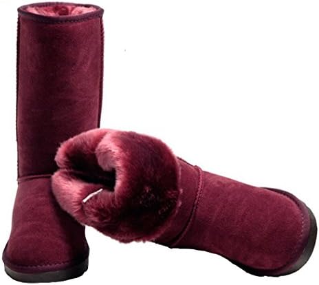 MILANAO Women Classic Casual Thicken Fluff Knee High Snow Boots (8.5 B(M) US, purple)