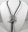 Diamondcut Pewter Cowboy Boots Bolo Tie