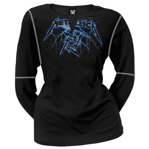 Metallica - Lightning V Neck Ladies Long Sleeve