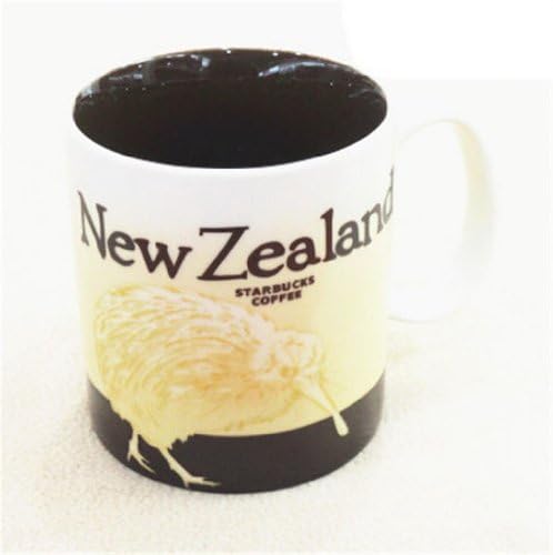 NOOMOO New Zealand City Pattern Ceramic Mugs with Cover Cute Cartoon Cup with Cover