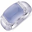 14Kt White Gold Vivid Blue Chalcedony Ring