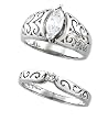 14K White Gold Diamond Wedding Set - 0.78 Ct.